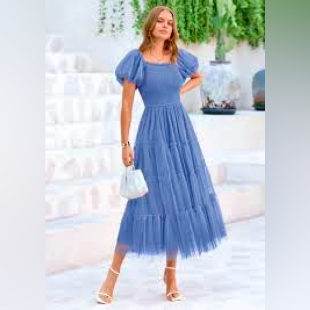 Beautiful Blue Tiered Formal Dress